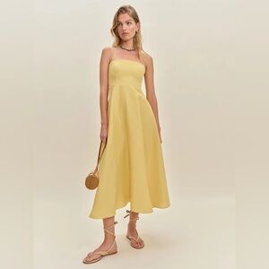 Reformation Yellow Maxi Dress with Spaghetti Straps